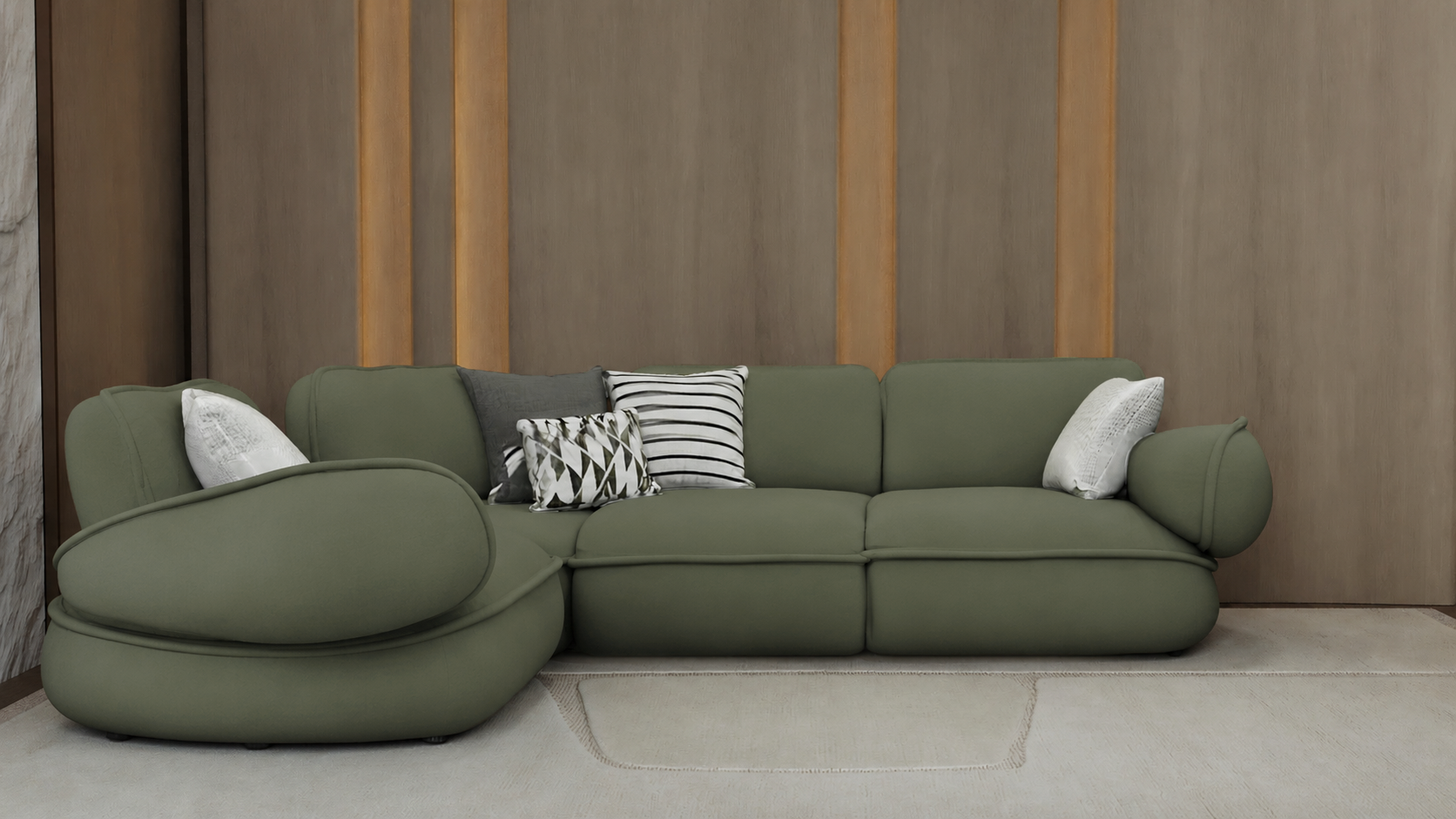 Sage Curved Corner Sectional